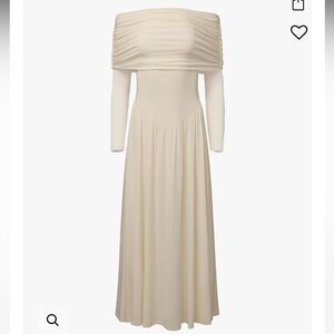 Off Shoulder Ruched Midi Dress